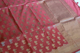 Peach Banaras Katan Jaal Saree - MIRASILKS Peach Banaras Katan Jaal Saree 
