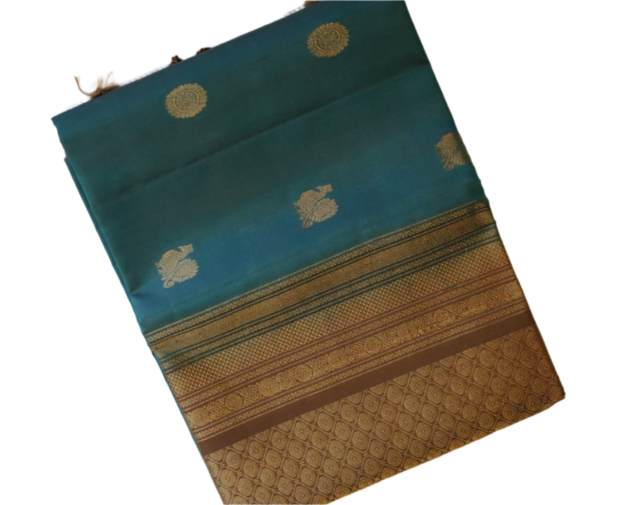 French Blue Soft Silk Saree With Mauve Pallu