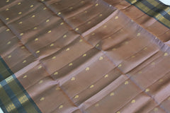Rosy Brown Soft Silk Saree With Grey Pallu