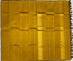 Bright Mustard Kanjivaram Saree with Gold Zari Border