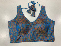 Bright Blue Benarasi Padded Blouse