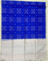 Royal Blue Saree with Light Grey pallu
