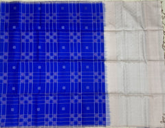 Royal Blue Saree with Light Grey pallu