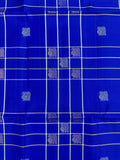 Royal Blue Saree with Light Grey pallu