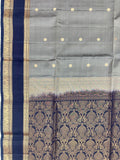 Moss Green Silk Saree with Coffee Brown