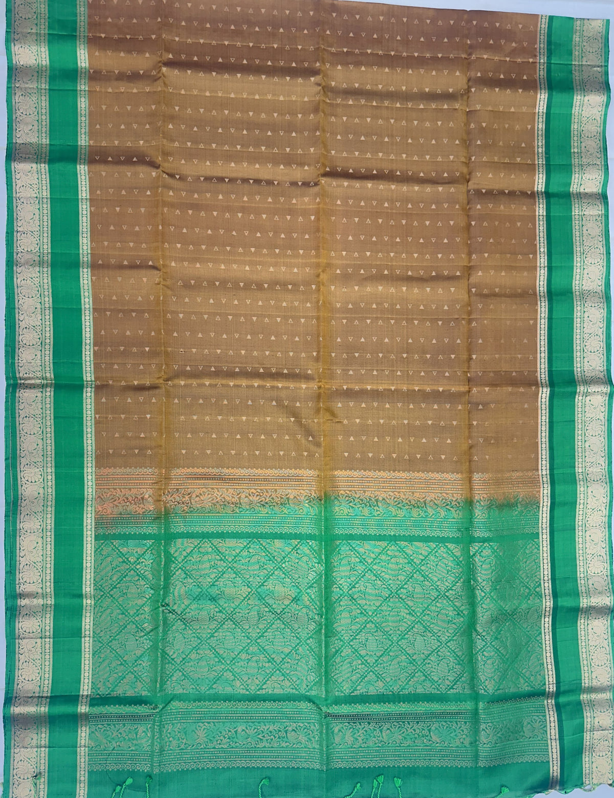 Mustard Color Soft Silk Saree with Green Border