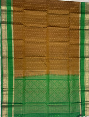 Mustard Color Soft Silk Saree with Green Border