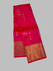 Cherry Red Kanjivaram Saree with Paprika Border