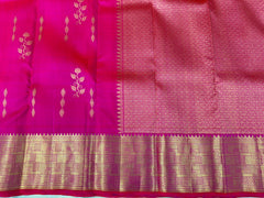 Cherry Red Kanjivaram Saree with Paprika Border