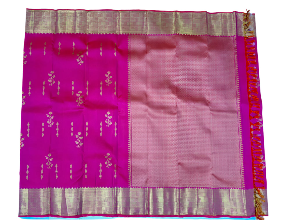 Cherry Red Kanjivaram Saree with Paprika Border