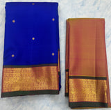 Royal Blue Kanjivaram Saree with Golden Zari Border