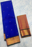 Royal Blue Kanjivaram Saree with Golden Zari Border