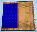 Royal Blue Kanjivaram Saree with Golden Zari Border