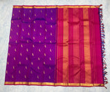 purple Kanjivaram Saree with Golden Zari Border