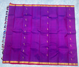 purple Kanjivaram Saree with Golden Zari Border