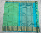 Mint Green Kanjivaram Saree with Golden Zari Border