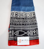 Midnight Blue with Black print Bengal Silk Saree