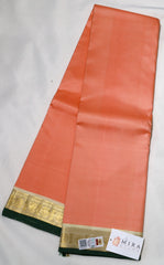 Peach Kanjivaram Saree with creme Border