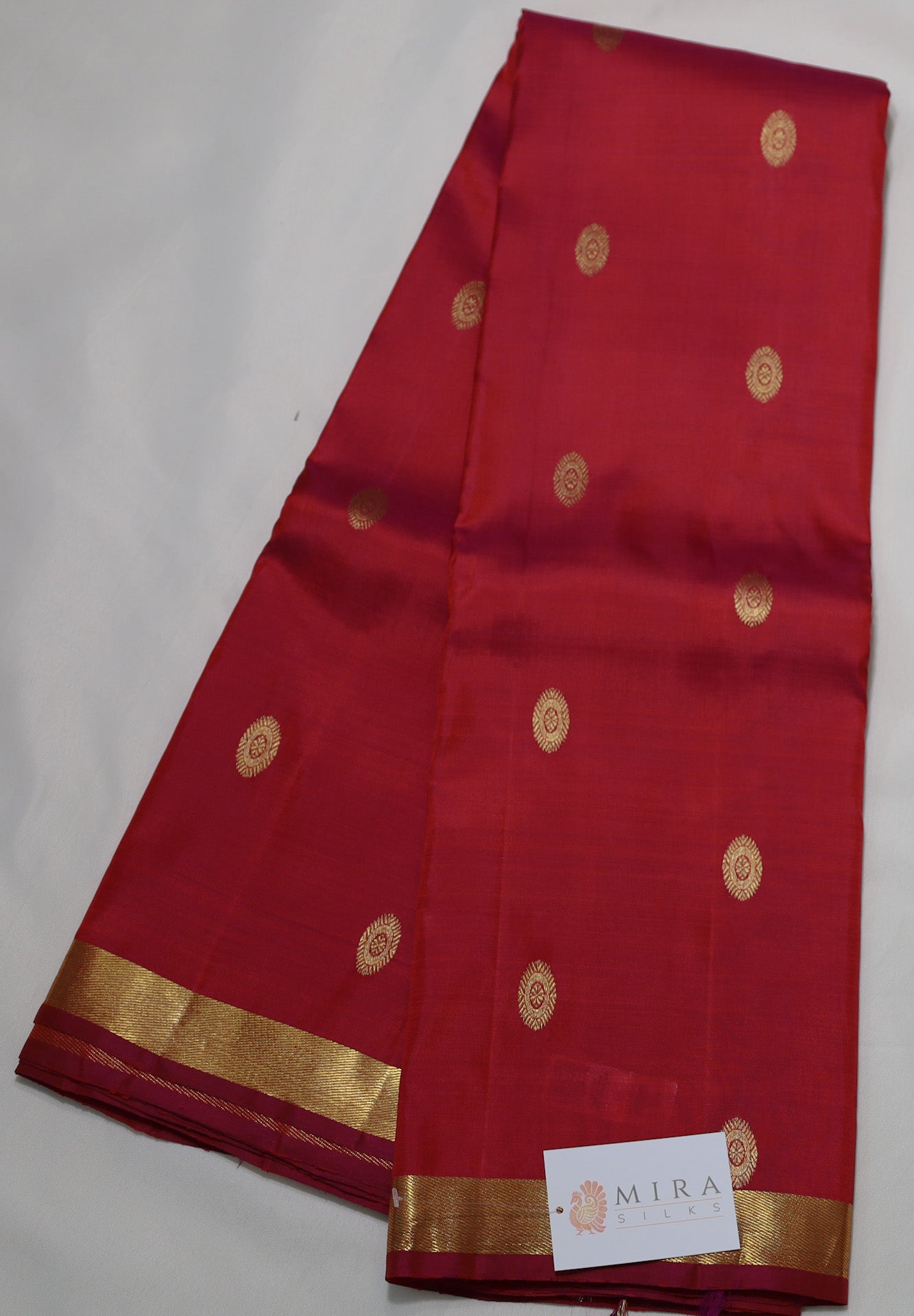 Red Kanjivaram Saree with Golden Border