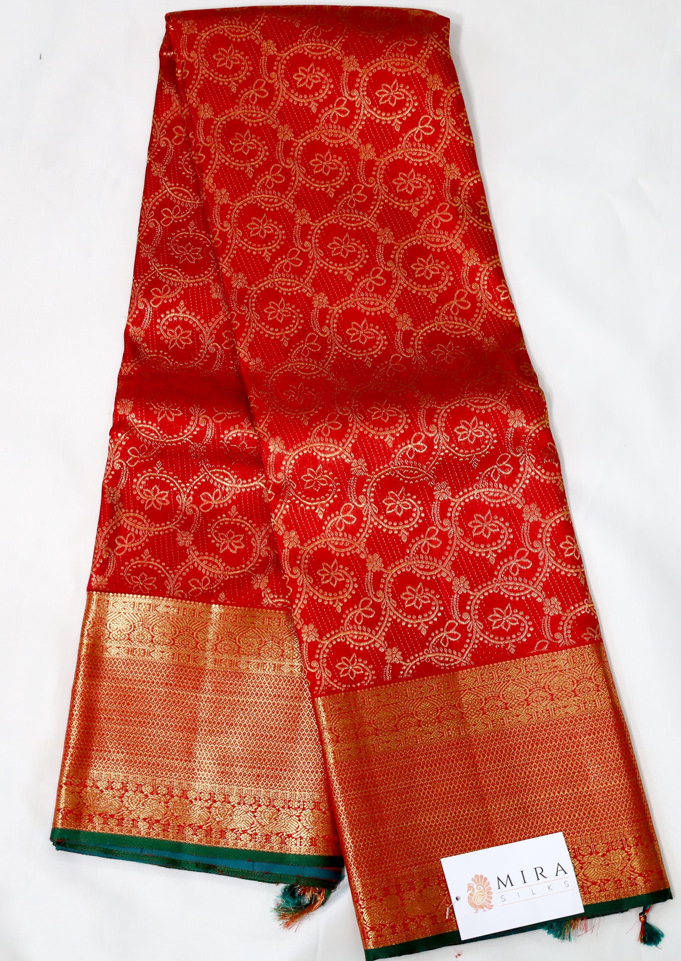 Red Kanjivaram Saree with Golden Border