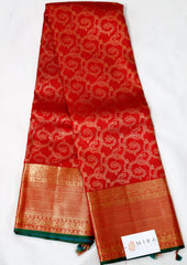 Red Kanjivaram Saree with Golden Border