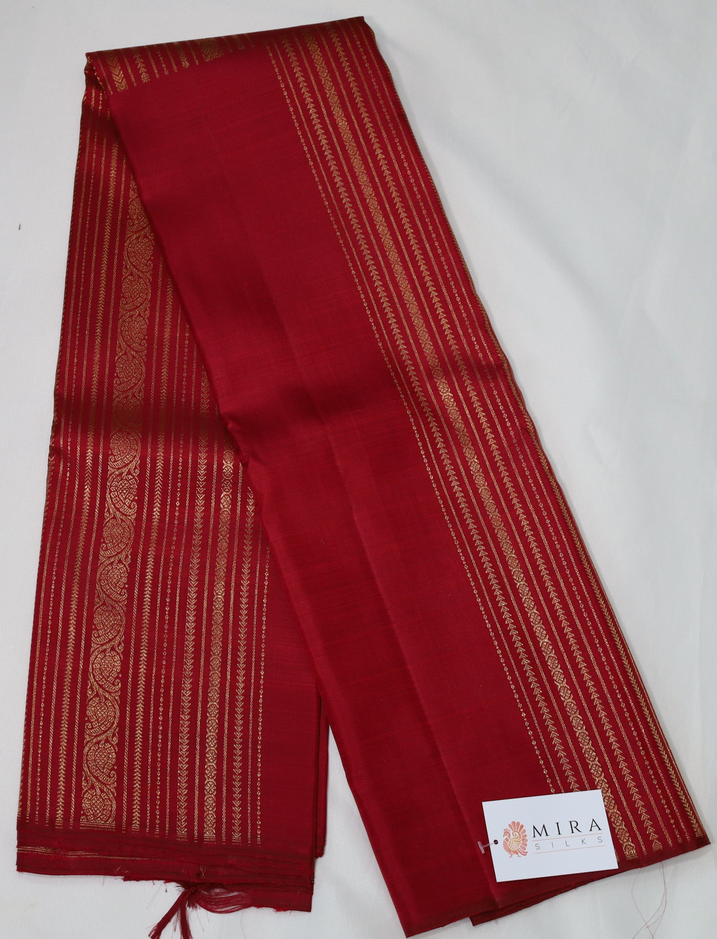 Red Kanjivaram Saree with Golden Design