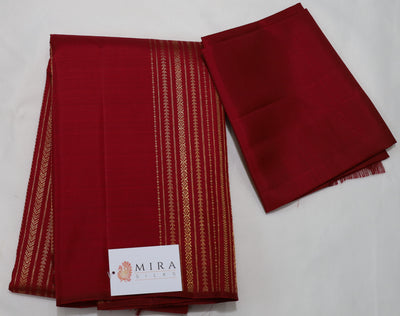 Red Kanjivaram Saree with Golden Design