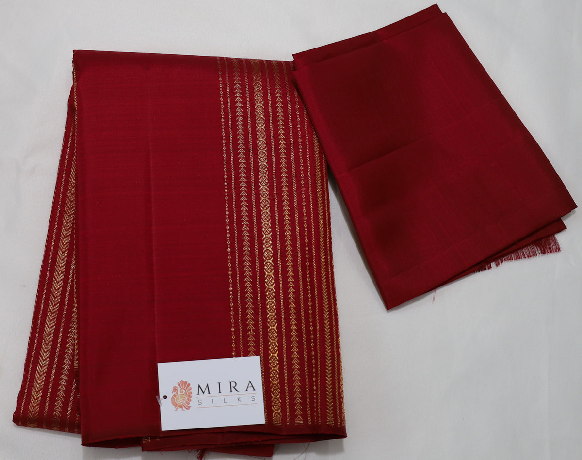 Red Kanjivaram Saree with Golden Design