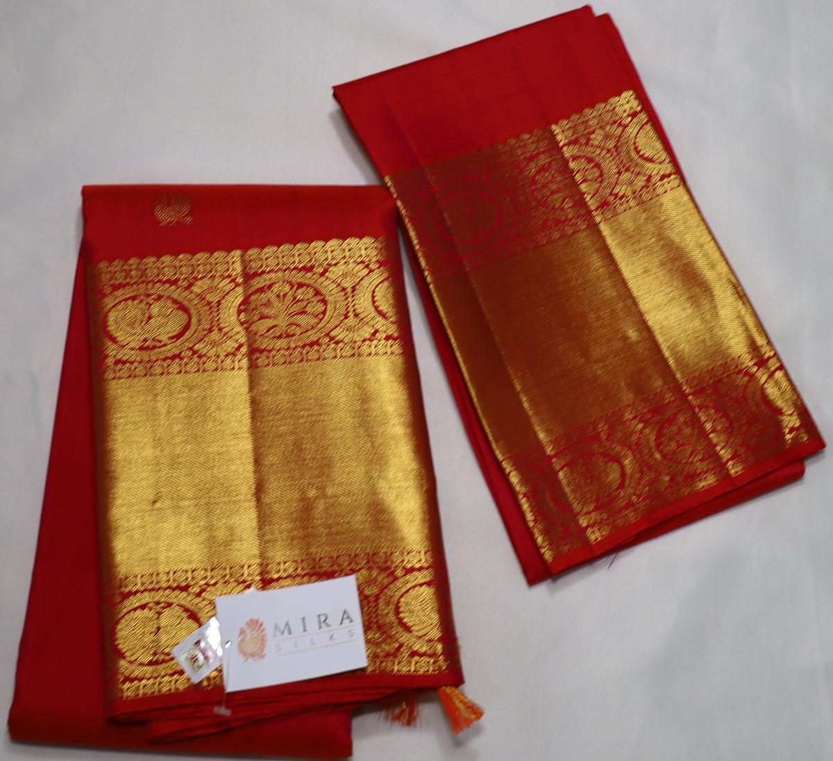 Red Kanjivaram Saree with Golden border