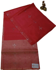 Pink and peach soft silk saree