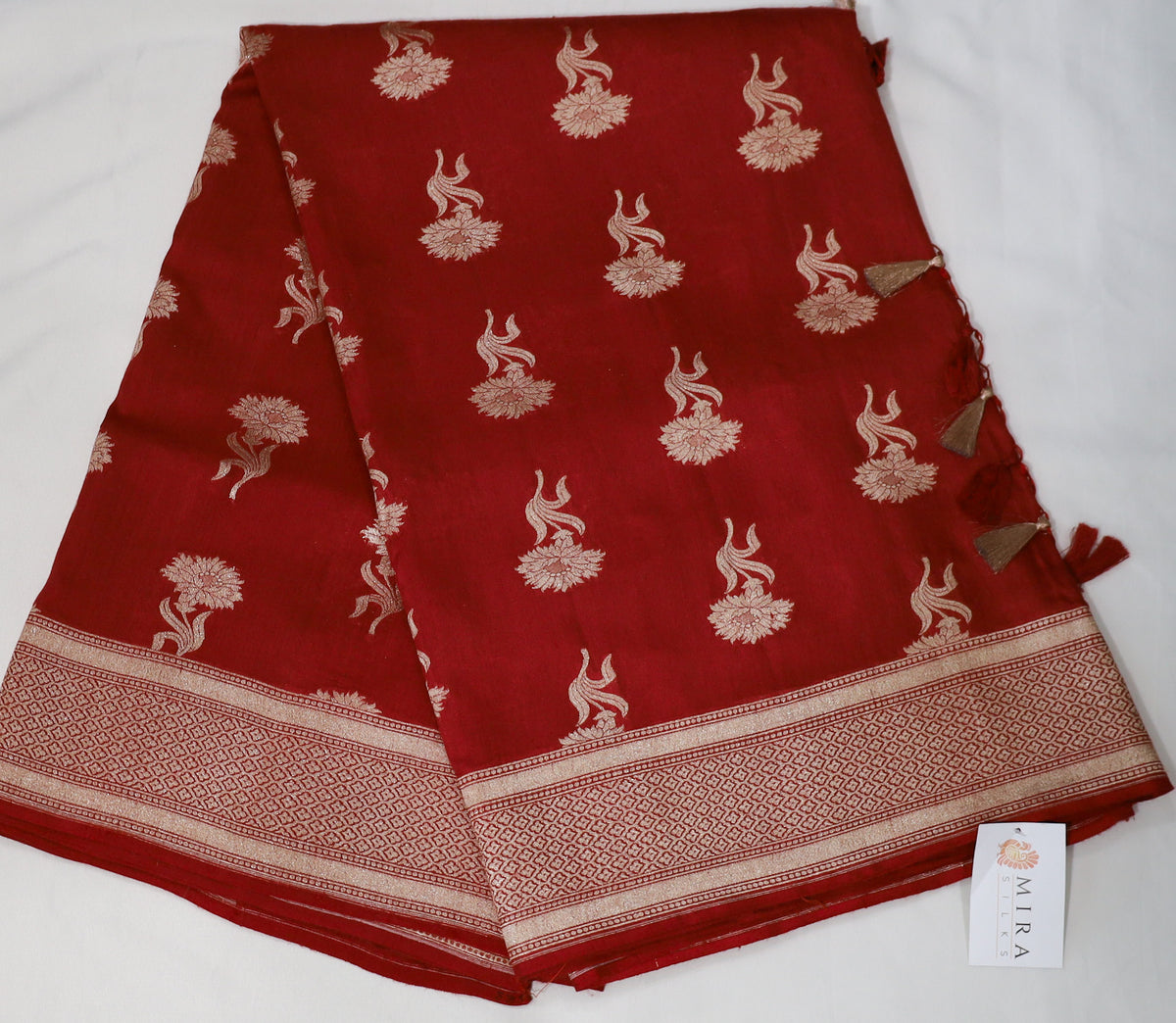 Red Banarasi Katan Silk Saree