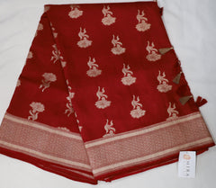 Red Banarasi Katan Silk Saree