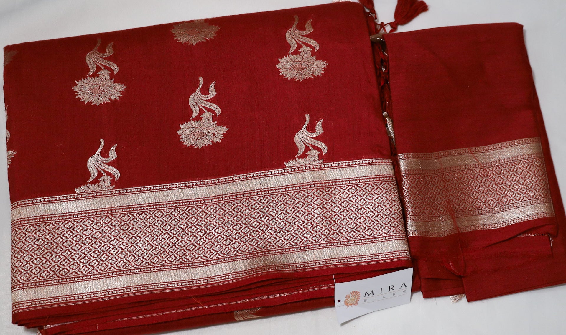 Red Banarasi Katan Silk Saree