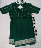 Emerald Green Munga Banarasi Silk Saree