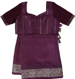 Mauve Banarasi Munga Silk Saree with Blouse