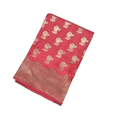 Peach Banaras Katan Jaal Saree