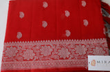 Chilli Red Banaras Chiffon Saree With Silver zari
