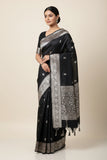 Black Banaras Chiffon Saree With Silver zari