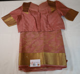 Coral Pink Mysore Pure Silk Saree with Zari border
