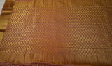 Coral Pink Mysore Pure Silk Saree with Zari border