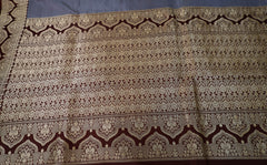 Elegant Pure Silk Gray Banaras Katan Silk Saree