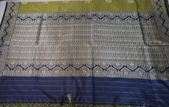 Elegant pure silk Moss Green Banaras Katan Silk Saree