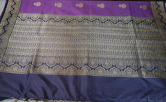 Elegant Pure silk Purple Banaras Katan Silk Saree