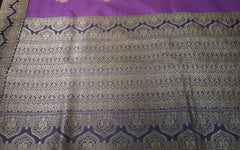 Elegant Pure silk Purple Banaras Katan Silk Saree