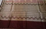 Elegant pure silk Dusty Rose Pink Banaras Katan Silk Saree