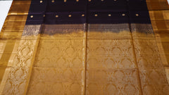 Dark Coffee Brown Retta Pettu Soft Silk Saree with Mustard Yellow  border & Pallu