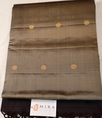 Mosss Green Retta Pettu Soft Silk Saree with Coffee Brown border & Pallu