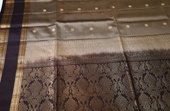 Mosss Green Retta Pettu Soft Silk Saree with Coffee Brown border & Pallu