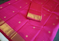 Blush Pink Kanjivaram Saree with Golden Zari Border