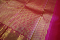 Blush Pink Kanjivaram Saree with Golden Zari Border